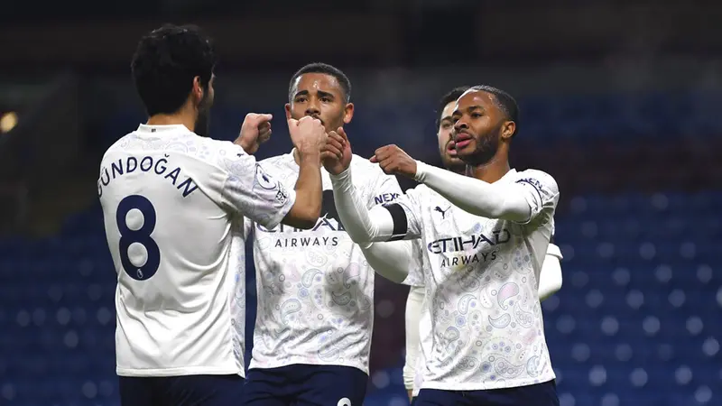 FOTO: Manchester City Lumat Burnley di Stadion Turf Moor