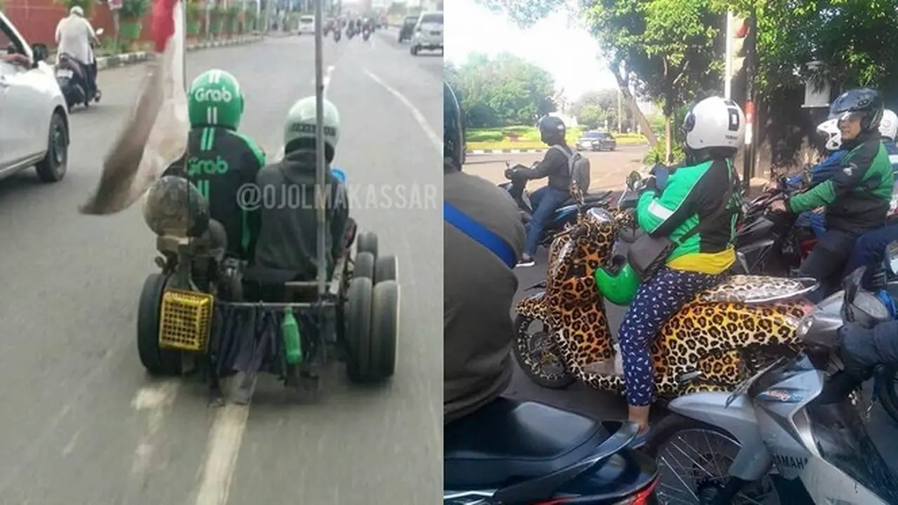 6 Motor Driver Ojek Online Ini Unik Banget, Jadi Sorotan di Jalanan