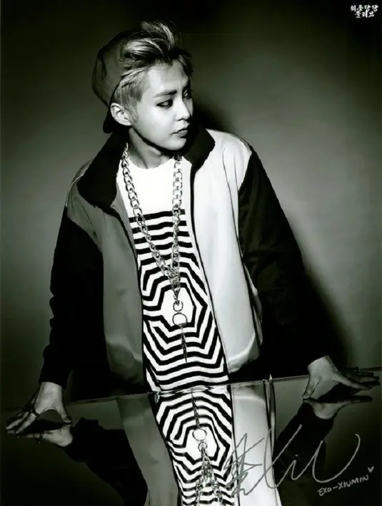 Tak tanggung-tanggung, Xiumin ternyata memborong berbagai merchandise PyeongChang Winter Olympics 2018. (Foto: pinterest.com)