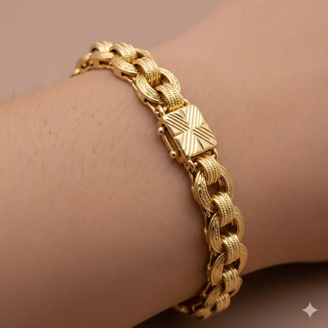 Model Gelang Emas 22 Karat 12 Gram dengan Detail Ukiran. Gemini