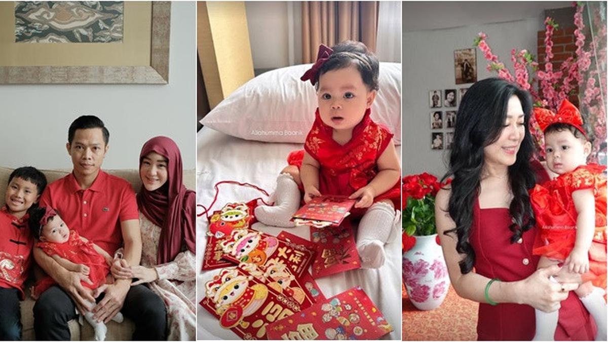 6 Potret Larissa Chou Rayakan Imlek Bareng Keluarga, Anaknya Senang Dapat Angpao