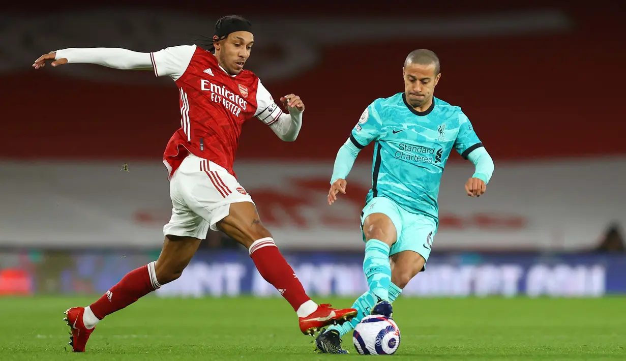 Tak ada gol tambahan tercipta hingga pertandingan bubar. Liverpool membawa pulang poin penuh berkat kemenangan 3-0 atas Arsenal. (Foto: AFP/Pool/Julian Finney)