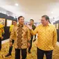 Ketua Umum DPP Partai Golkar Airlangga Hartarto bersama Bakal capres Koalisi Indonesia Maju Prabowo Subianto