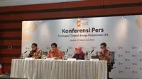 Ketua Dewan Komisioner Lembaga Penjamin Simpanan (LPS) Purbaya Yudhi dalam konferensi pers yang berlangsung di Jakarta, Jumat (29/9/2023). (Maul/Liputan6.com)