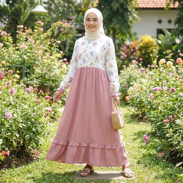 Model Gamis Kombinasi Atas Bawah untuk Lebaran 2026