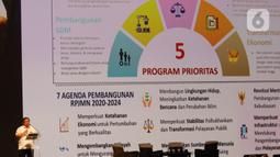 Menristekdikti Bambang Brodjonegoro memberi paparan dalam Indonesia Digital Conference (IDC) 2019 di Jakarta, Kamis (28/11/2019). IDC digagas para pengurus AMSI sebagai wadah bertukar pengalaman, gagasan, dan strategi membangun ekosistem digital untuk masa depan. (Liputan6.com/Angga Yuniar)