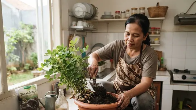 Menanam Kacang Tanah Dalam Wadah