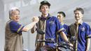 Valentino Rossi saat peluncuran motor baru Yamaha, Xabre, di The Mulia Resort, Bali, Selasa (26/1/2016). (Bola.com/Vitalis Yogi Trisna)