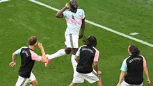 Pemain Belgia Romelu Lukaku merayakan gol keempat timnya selama pertandingan babak 16 besar Piala Dunia FIFA 2026 antara AS dan Belgia di Stadion Seattle, Seattle, Washington, Senin, 6 Juli 2026. (AFP/Getty Images/ David Ramos).