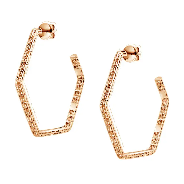 Frank Gold Hoop Earrings Geometric Collection, The Palace Jeweler