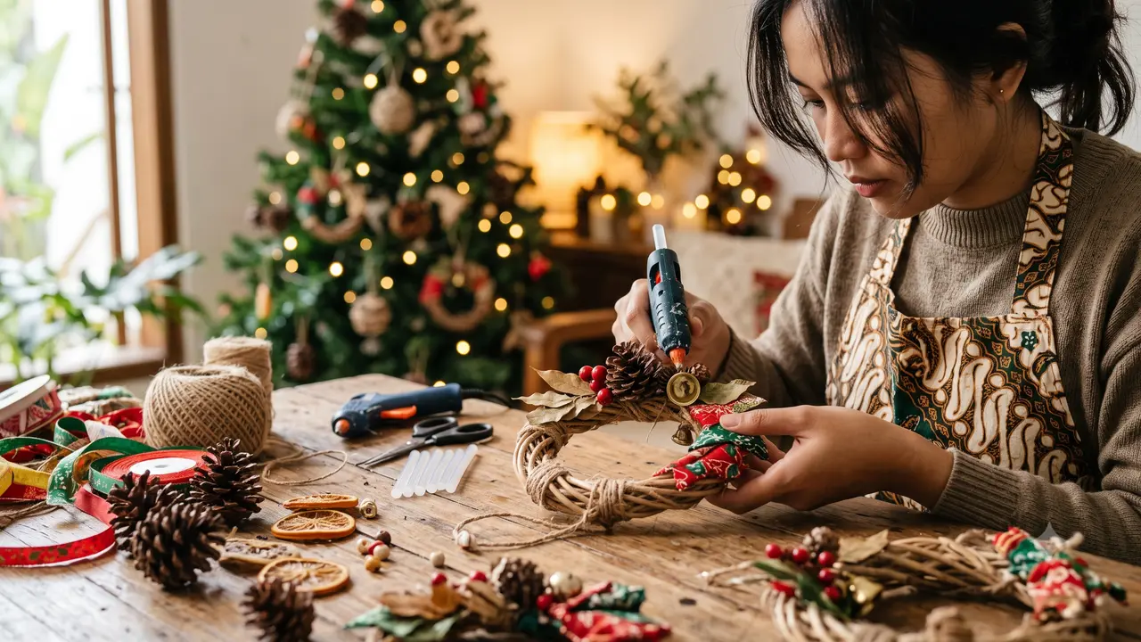 cara membuat dekorasi Natal DIY