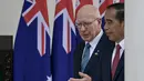 Kunjungan Gubernur Jenderal Australia itu untuk merayakan 75 tahun hubungan diplomatik Indonesia-Australia. (BAY ISMOYO / AFP)