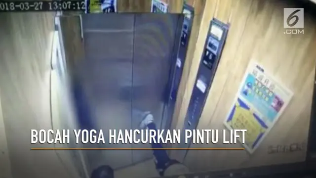 Seorang bocah 11 tahun menghancurkan pintu lift saat mencoba yoga di dalamnya.