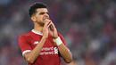 Ekspresi kecewa bek Liverpool, Dominic Solanke, saat adu penalti melawan Atletico Madrid pada laga final Audi Cup di Stadion Allianz, Munchen, Rabu (2/8/2017). Atletico Madrid menang 5-4 atas Liverpool melalui babak adu penalti. (AFP/Christof Stache)