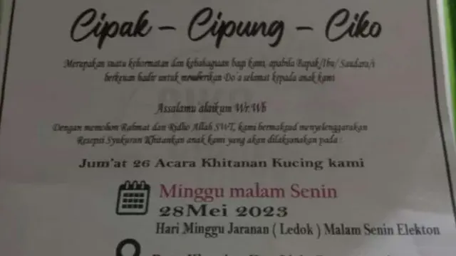 Udangan hajatan sunatan kucing di Desa Kluncing Banyuwangi (Istimewa)