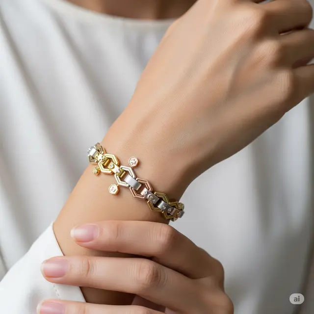 Gelang Nori Kombinasi Gold Tones