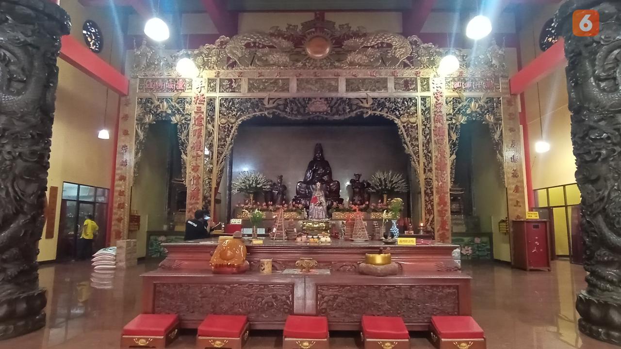 Sepinya Vihara Avalokitesvara Di Kota Serang, Banten. (Senin, 31/01/2022). (Liputan6.com/Yandhi Deslatama).