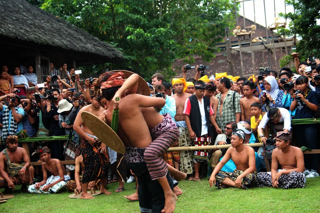 Perang Pandan merupakan tradisi di Desa Tenganan, Kabupaten Karangasem, Bali. (Liputan6.com/Dewi Divianta)