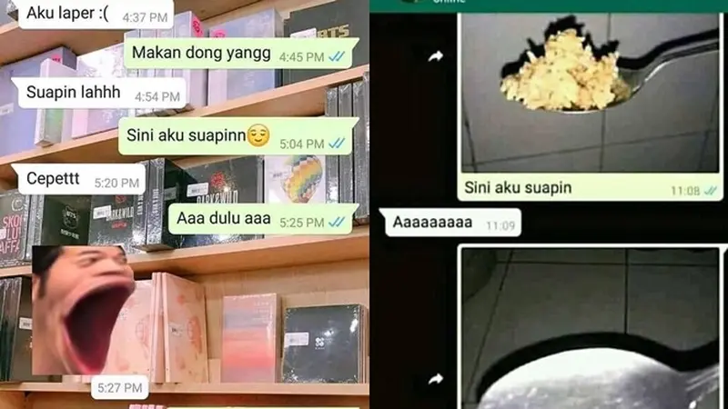 6 Chat Pacaran LDR Minta Disuapin Makanan Ini Bikin Jomblo Meringis