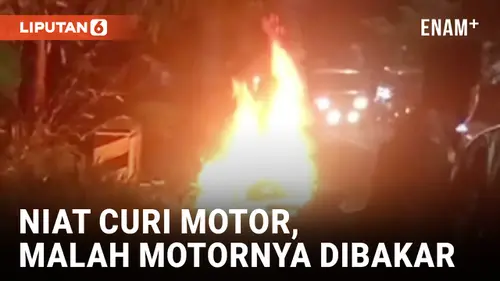 VIDEO: Kepergok Hendak Mencuri, Motor Curanmor di Jember Dibakar Massa