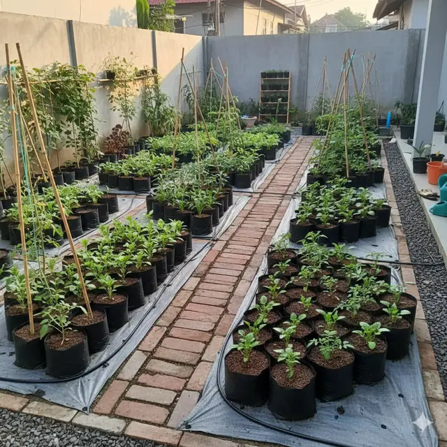 Cara Menata Polibag Agar Tidak Makan Tempat