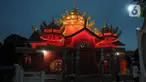 Tampilan masjid Tjia Kang Hoo yang masih dalam penyelesaian pembangunan di Kecamatan Pasar Rebo, Kelurahan Pekayon, Jakarta, Rabu (6/3/2024). (merdeka.com/Imam Buhori)