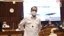 Menteri Perhubungan (Menhub) Budi Karya Sumadi mengikuti Rapat Kerja dengan Komisi V DPR di Kompleks Parlemen Senayan, Jakarta, Rabu (2/6/2021). Rapat membahas pendahuluan Rencana Kerja Anggaran Kementrian /Lembaga (RKA K/L) dan Rencana Kerja Pemerintah (RKP) Tahun 2022. (Liputan6.com/Angga Yuniar)