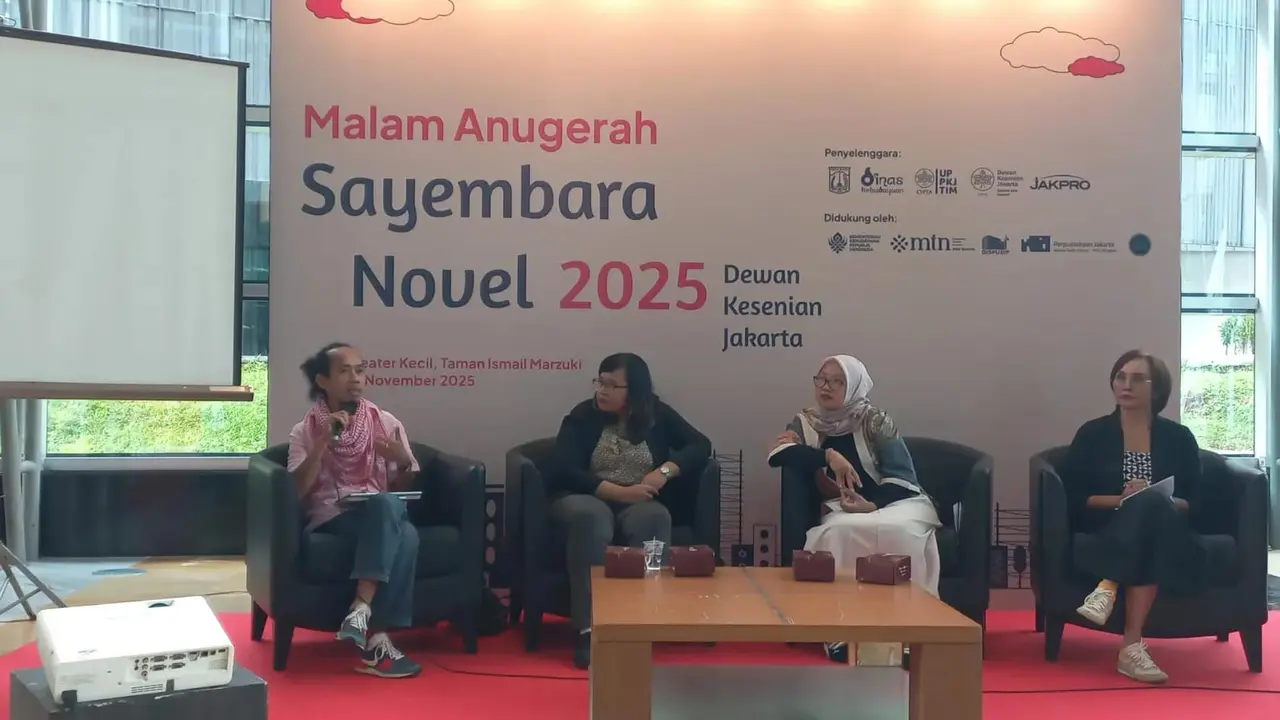 Press Conference Malam Anugerah Sayembara Novel DKJ 2025, Rabu 5 November 2025.