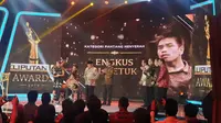 Engkus Al Getuk Meraih Liputan6 Awards 2019 kategori Pantang Menyerah pada Sabtu (25/5/2019). (Foto: Liputan6.com/Nanda Perdana Putra)