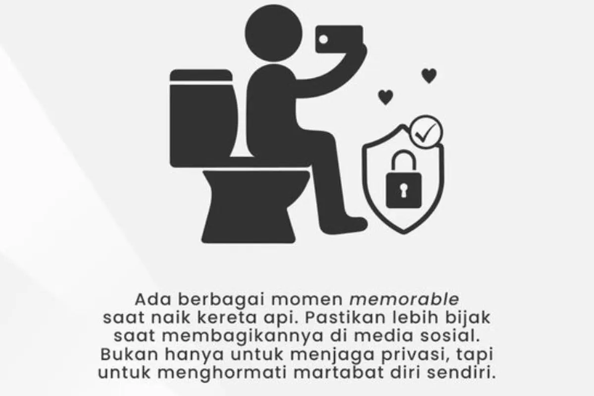 Viral Pria Swafoto di Toilet Kereta, PT KAI Siinggung Soal Norma dan Etika.  foto: X @KAI121