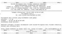 Badan Meteorologi Klimatologi dan Geofisika (BMKG) mencabut peringatan dini tsunami di wilayah Sulut dan Papua usai gempa Magnitudo 7,6 mengguncang wilayah Melonguane Sulut, Jumat (10/10/2025), pukul 08.43.58 WIB. (Liputan6.com/ Dok BMKG)