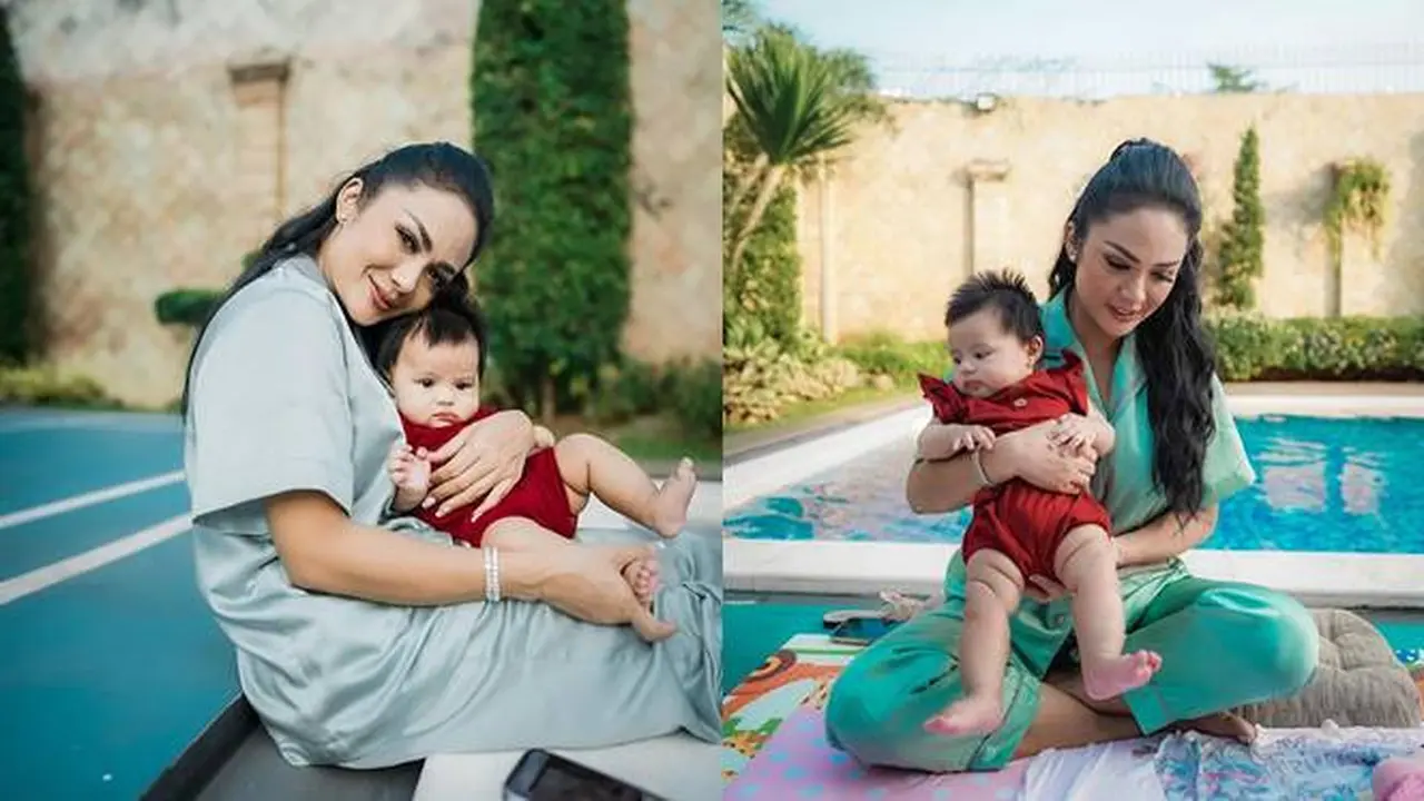 Temani Berjemur, Ini 7 Momen Seru Krisdayanti saat Momong Cucu