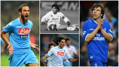 Berikut ini para penyerang terbaik dunia yang pernah berseragam Napoli. Diantaranya legenda Argentina, Diego Maradona. (Foto Kolase AP dan AFP)