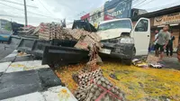 Sejumlah kendaraan terlibat tabrakan beruntun di Jalan Raya Bogor, Kota Depok. (Foto: Istimewa)