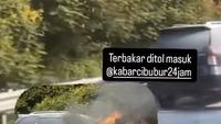 Mobil Terbakar di Tol Jagorawi, Diduga Korsleting