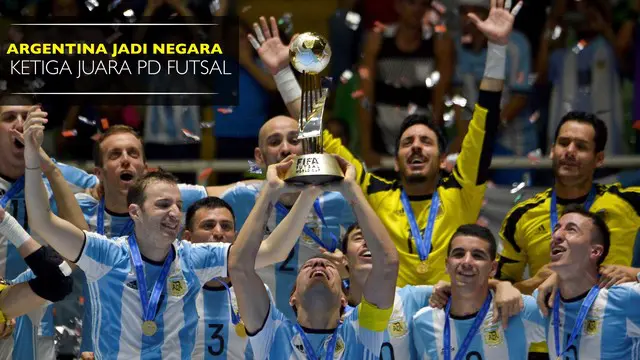 Video Argentina keluar sebagai juara Piala Dunia Futsal 20116 usai mengalahkan Rusia dengan skor tipis 5-4.