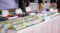 Barang bukti narkoba yang disita oleh penegak hukum di Riau. (Liputan6.com/M Syukur)