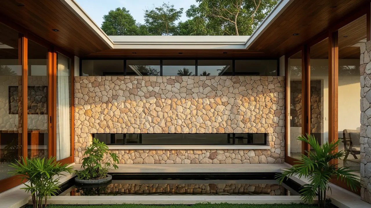 Model Depan Rumah Minimalis Batu Alam