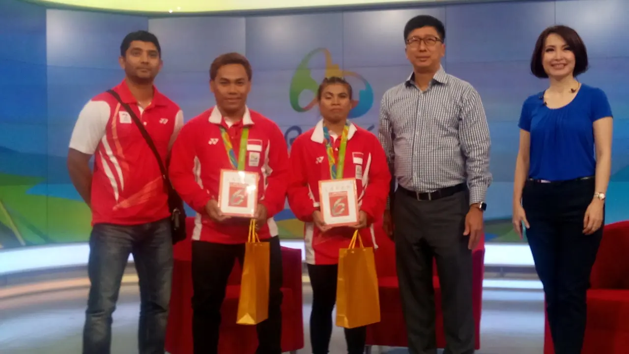 Wakil Presiden Direktur Emtek Grup, Sutanto Hartono (kedua dari kanan) bersama Eko Yuli Irawan dan Sri Wahyuni Agustiani (Liputan6/com /  Jonathan Pandapotan)