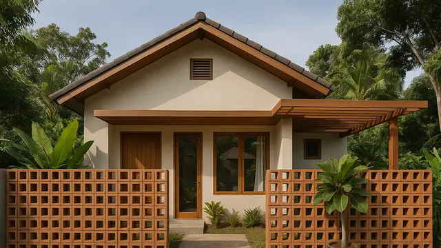 Rumah Minimalis dengan Pagar Roster 2025 (Foto: ChatGPT)