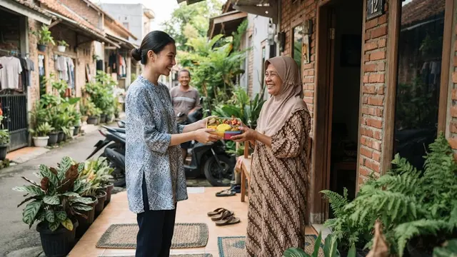 ciri orang yang suka berbagi makanan ke tetangga