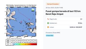 Gempa hari ini saat cuti bersama Natal, Jumat (26/12/2025) menggetarkan pukul 03:26:17 WIB di wilayah Raja Ampat, Provinsi Papua Barat Daya. (www.bmkg.go.id)