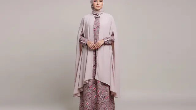 Gamis Batik Cape Syar’i Bersiluet Longgar