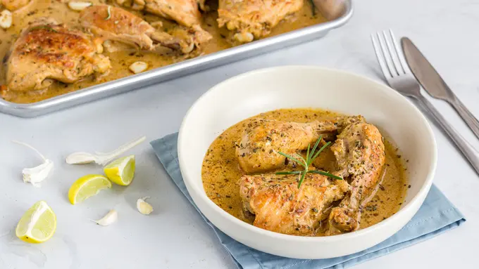 ayam panggang mentega bawang bumbu kuning kare