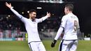 Tim nasional Italia meraih kemenangan 4-0 atas Liechtenstein dalam laga Grup G Kualifikasi Piala Dunia 2018 di Stadion Rheinpark, Minggu (13/11/2016) dinihari WIB. Andrea Belotti menyumbang 2 gol. (AFP/Fabrice Coffrini) 
