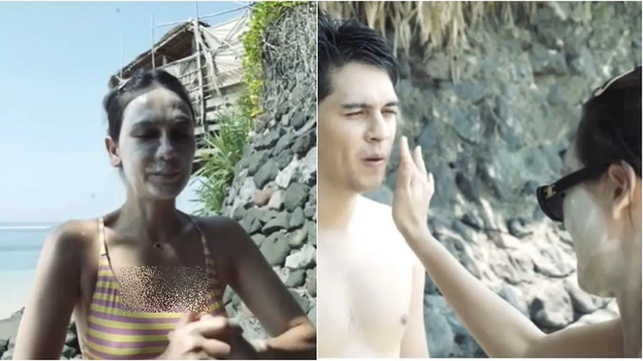 Wajahnya Sempat Viral, Ini 6 Potret Luna Maya saat Dipakaikan Sunblock di Pantai