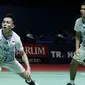 Pasangan ganda putra Indonesia, Fajar Alfian/ Muhammad Rian Ardianto pada Indonesia Open 2019 di Istora Senayan, Jakarta, Rabu (17/7/2019). (Bola.com/Peksi Cahyo)