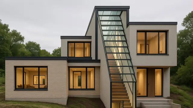 Model Desain Rumah L-Shape Dua Lantai Split-Level/Ilustrasi gambar oleh AI