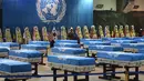 Jenderal Amerika Serikat (AS) Vincent Brooks memberi sambutan dalam upacara repatriasi tentara AS yang tewas dalam Perang Korea di Pangkalan Udara Osan, Pyeongtaek, Korea Selatan, Rabu (1/8). (Jung Yeon-je/Pool/AFP)