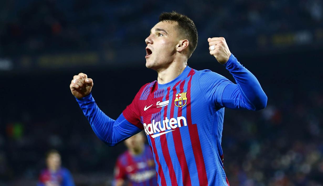 Gelontoran gol kemenangan Barcelona disumbangkan oleh Ferran Jutgla, Pablo Gavi dan Nico Gonzalez. (AP/Joan Monfort)